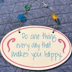 Inspirational Oval Wall Plaque with Blue and Pink Accents